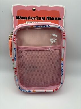 Wandering Moon Pink Plastic/Fabric  Tech Organizer Pouch